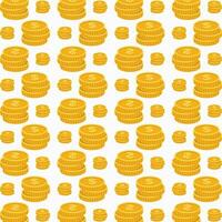 Gold coin trendy abstract pattern repeating vector illustration background