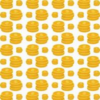 Gold coin trendy abstract pattern repeating vector illustration background