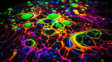 AI generated Abstract liquid background in electric neon colors. photo