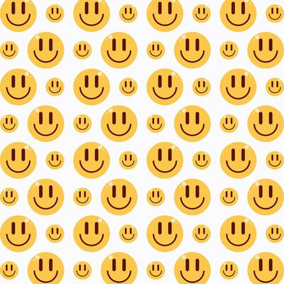 Smile emoji repeating trendy pattern design vector illustration