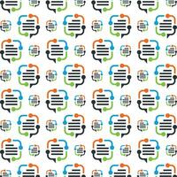 Data office trendy smart pattern colorful illustration background vector