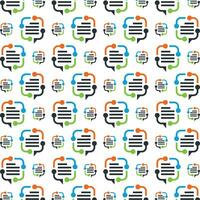 Data office trendy smart pattern colorful illustration background vector