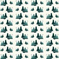 Pine trees repeating cute seamless pattern vector illustration