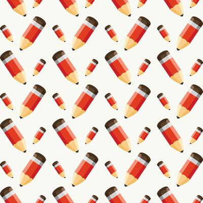Cute pencil vector illustration repeating seamless pattern design
