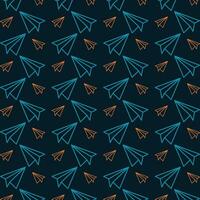Paper plane outline trendy abstract pattern repeating vector illustration