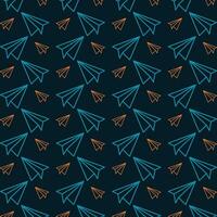 Paper plane outline trendy abstract pattern repeating vector illustration