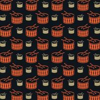 Drum repeating pattern background vector illustration
