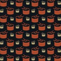 Drum repeating pattern background vector illustration