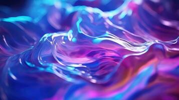 AI generated Ice and liquid background in neon colors photo