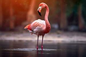 AI generated Beautiful Flamingo bird Ai generated photo