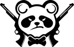 pistola con panda logo vector