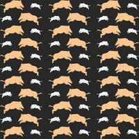 Wild boar colorful pattern beautiful background vector illustration