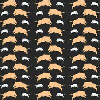 Wild boar colorful pattern beautiful background vector illustration