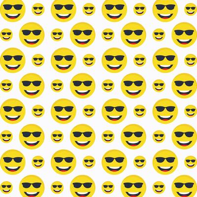 Cool emoji pattern design colorful abstract vector illustration background