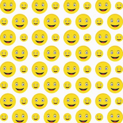 Happy emoji pattern design colorful abstract vector illustration background