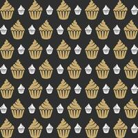 Cupcake repeating pattern background vector illustration
