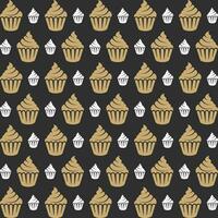 Cupcake repeating pattern background vector illustration