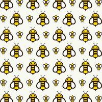 Honey bee vector illustration repeating seamless pattern design