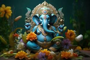 ai generado hermosa señor ganesh ai generado foto