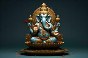 AI generated Beautiful Lord Ganesh AI generated photo