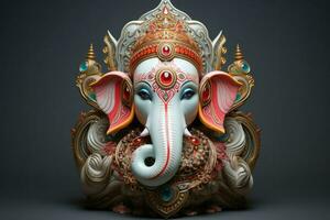 AI generated Beautiful Lord Ganesh AI generated photo