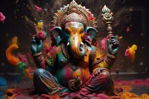 AI generated Beautiful Lord Ganesh AI generated photo