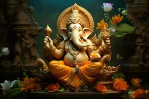 AI generated Beautiful Lord Ganesh AI generated photo