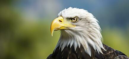 AI generated Portrait of an american bald eagle, wildlife. Generative AI photo