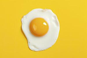 AI generated Fried egg on a yellow background. AI Generated photo