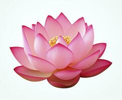 AI generated Lotus flower on white background. AI Generated photo