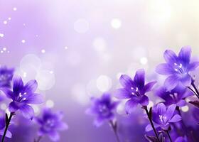 AI generated Abstract spring background with purple flowers. AI Generated photo
