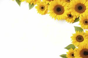 AI generated Sunflower Background with copy shape. AI Generated photo