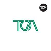 Letter TOA Monogram Logo Design Lines in the Middle vector