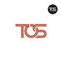 Letter TOS Monogram Logo Design with Lines vector