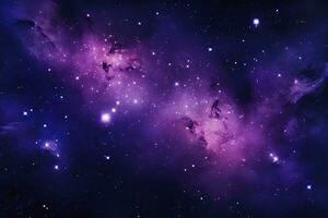 AI generated Purple Galaxy space stars in Outer Space. AI Generated photo