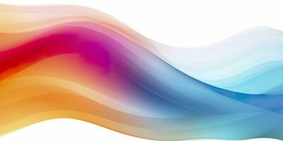 AI generated Colorful abstract wave lines flowing horizontally on a white background, ideal for technology, music, science and the digital world. AI Generative photo