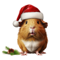 AI generated Cute Rabbit with Christmas Hat Isolated on the transparent Background png