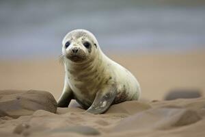 AI generated Harbor seal cub. AI Generated photo