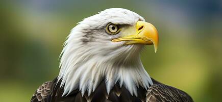 AI generated Portrait of an american bald eagle, wildlife. Generative AI photo