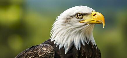 AI generated Portrait of an american bald eagle, wildlife. Generative AI photo