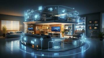 AI generated A Glimpse into the Connected Smart Home of Tomorrow. AI Generated photo