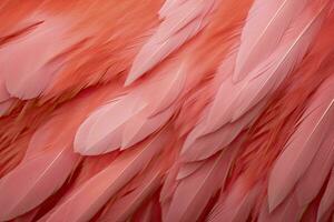 AI generated Flamingo Feather background. AI Generated photo