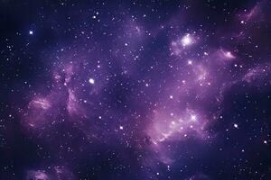 AI generated Purple Galaxy space stars in Outer Space. AI Generated photo