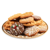 AI generated Festive homemade gingerbread cookies for Christmas isolated on a transparent background png