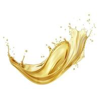 AI generated Golden Oil or Cosmetic essence splash isolated on white background, 3d illustration. AI Generated photo