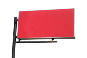 red blank billboard. used as a product promotion advertising mockup template png