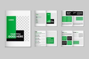 8 page a4 size brochure template design, corporate business flyer brochure, modern bi fold magazine brochure, annual report template design vector