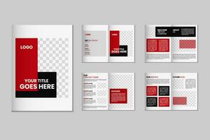 8 page a4 size brochure template design, corporate business flyer brochure, modern bi fold magazine brochure, annual report template design vector