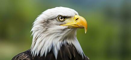 AI generated Portrait of an american bald eagle, wildlife. Generative AI photo