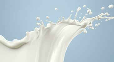 AI generated White milk splash isolated on background, liquid or Yogurt splash,  3d illustration. Generative AI photo